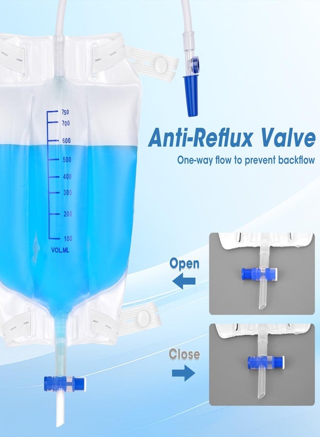 Dedsio Urine Drainage Bags Catheter Leg Bags for Men,3 Pack 750ML Urinary Bags with Flocking Surface, Anti-Reflux Valve, Adjustable Cloth Straps,Easy Drainage Flip Design - Image 5