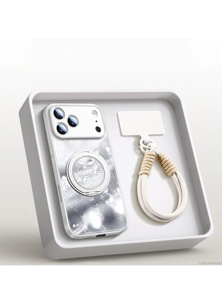 غطاء iPhone 17 Pro الكامل مع حامل مغناطيسي ورباط عنق ثنائي القفل - مقاوم للسقوط ومتوافق مع MagSafe