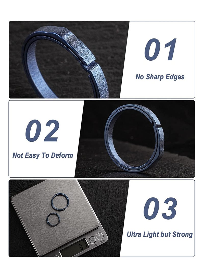 KASTWAVE Key Rings Elegant Quick Release Side Pushing Split Rings Kit for Keychains Circular Keychain Hoops Keyring Loop Keyring Connector Heavy Duty Keyring for Dog Tag - Image 3