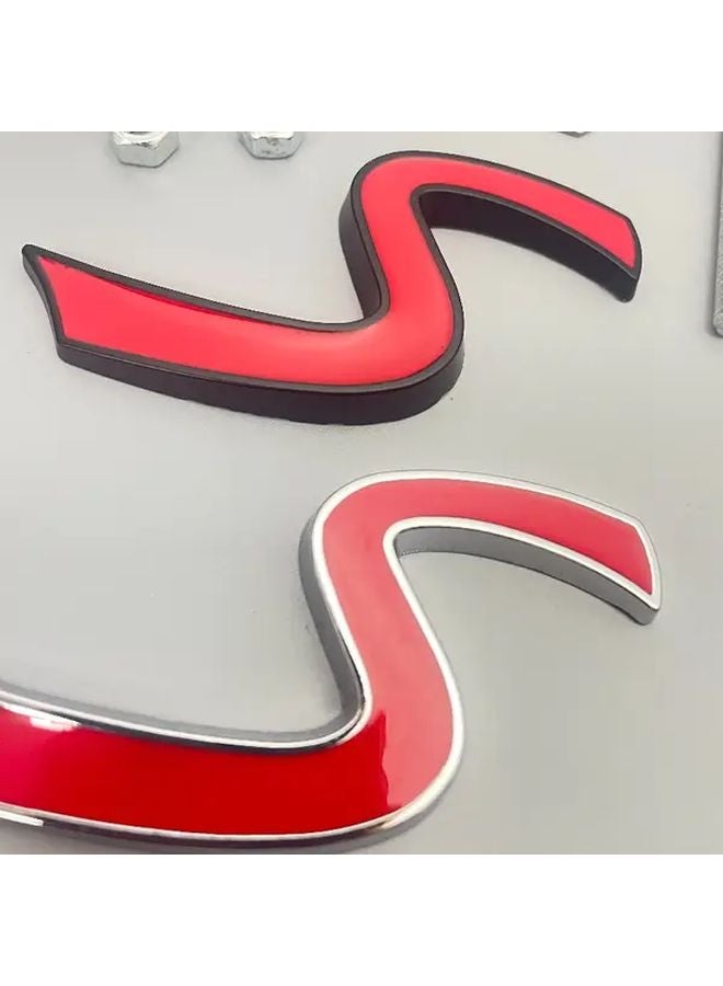 Silvery S Car Emblem Badge For Mini Cooper Front Hood Grill Sticker - Image 3