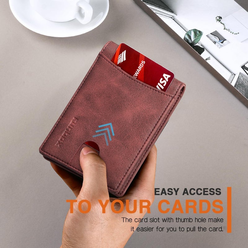 RUNBOX Slim Money Clip Wallets for Men RFID Blocking 11 Card Holder Minimalist Small Leather Bifold Men's Front Pocket Wallet Gift Box - Image 5