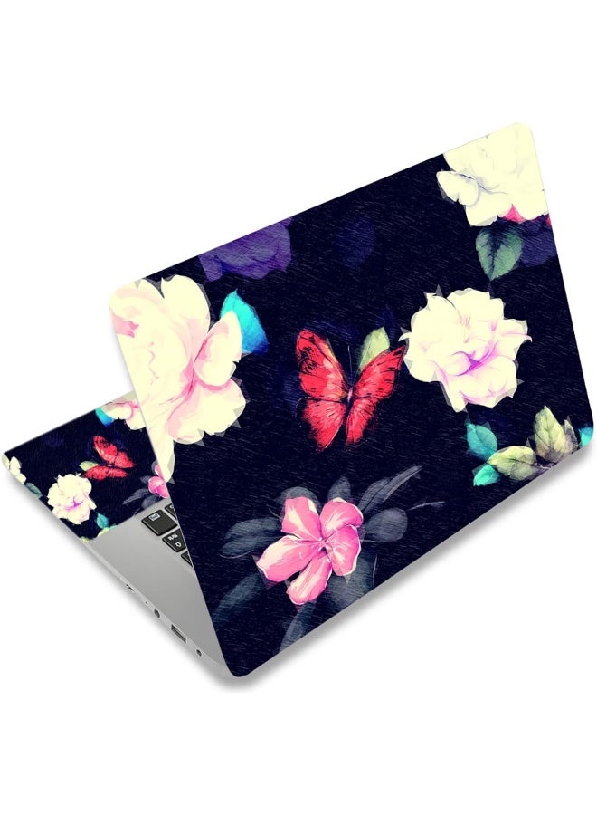 ICOLOR Red Butterfly 11.6 13 13.3 14 15 15.6 inches Netbook Laptop Skin Sticker Cover Reusable Protector for Laptop Notebook FY-NEK-16 - Image 1