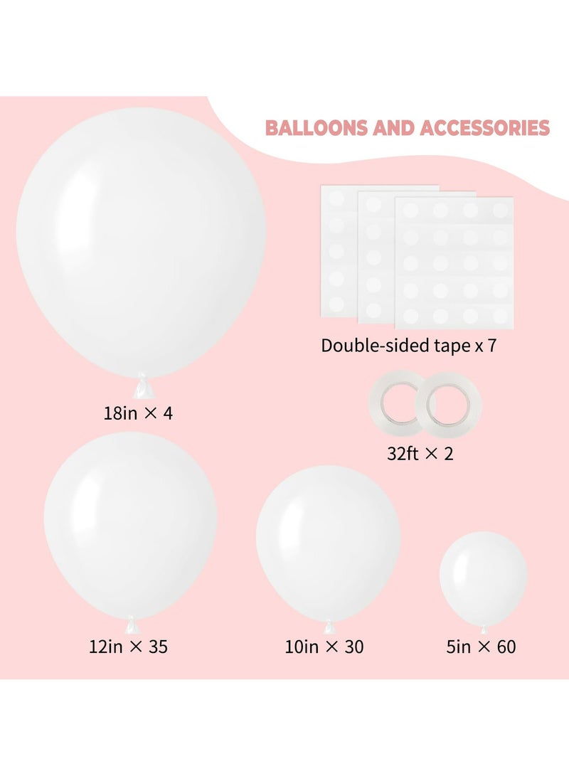 129pcs White Balloons Different Sizes 18 12 10 5 Inch for Garland Arch,Party Latex Balloons for Birthday Party Wedding Anniversary Baby Shower Party Decoration - Image 2