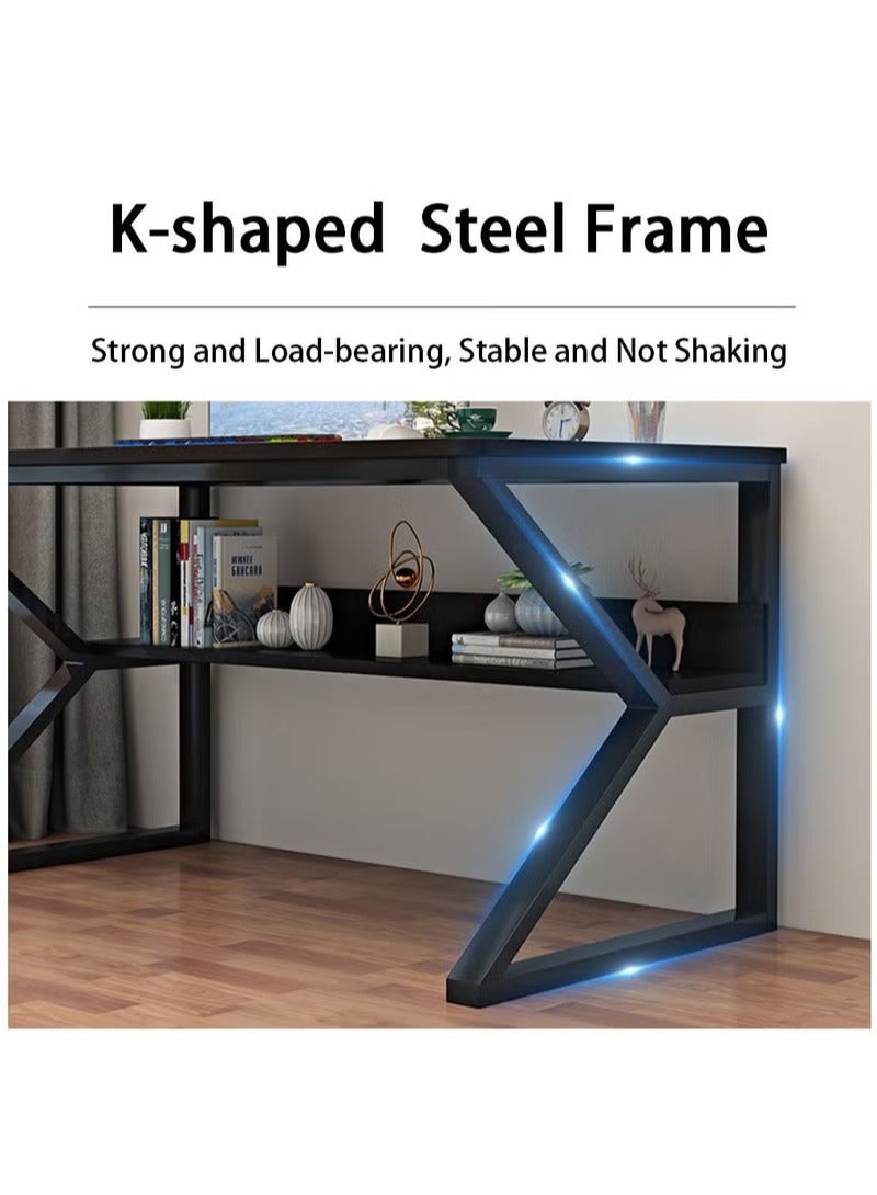 AGD Gaming Desk Computer Table with USB Charging Ports Computer Desk for Home Office Gaming(100x76x60cm) - Image 5