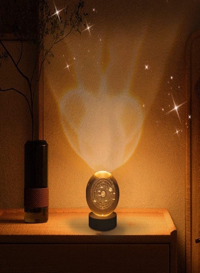 Fruhrer 3D Galaxy Crystal Ball Night Lamp,Creative Engraved Crystal Ball Night Light,USB Table LED Wooden Crystal Ball for Home Office Decoration Birthday Gift Adults (Galaxy) - Image 4