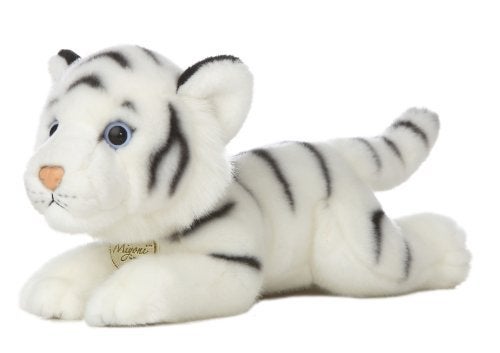 Aurora Realistic Miyoni White Tiger Stuffed Animal Lifelike Details Make a Cherished Companion Perfect for Decorating Bedrooms or Classrooms 11 Inches - Image 1