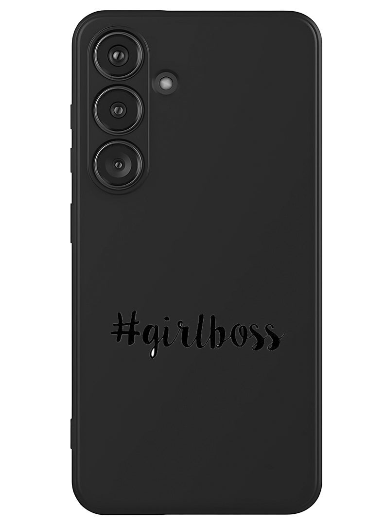 Theodor Protective Slim Fit Case Liquid Silicone Cover with Full Body Protection Anti-Scratch Shockproof Case For Samsung Galaxy S25 Plus (Black) - Girl boss  - Image 1