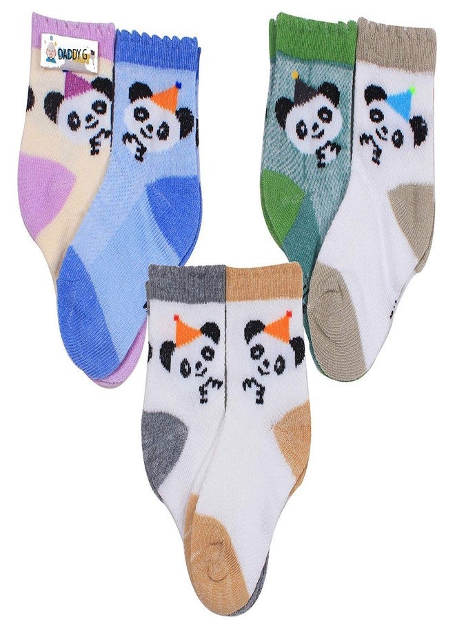 DADDY - G® Anti-Skid Cotton Baby Socks for 0-6 Months | Soft, Breathable, Grip Socks for Newborn Boys & Girls | Unisex Multicolor - Image 4
