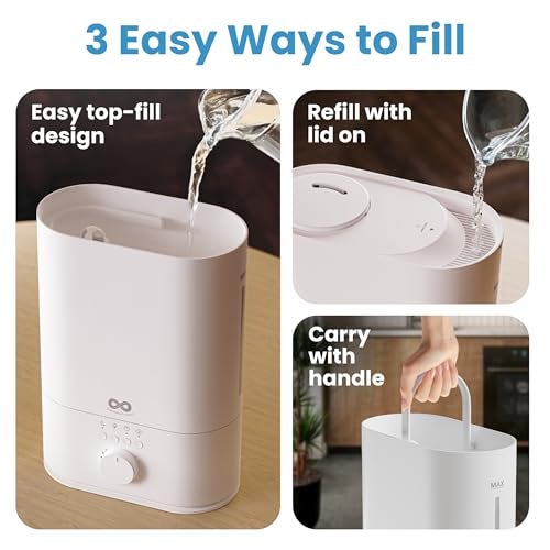 Everlasting Comfort 6L Humidifier Large Room, High Mist Output 60 HR Runtime Ultrasonic Top Fill Humidifiers for Bedroom, Easy to Use & Clean for Home, Baby Humidifier, Plants, Congestion, Indoor - Image 4