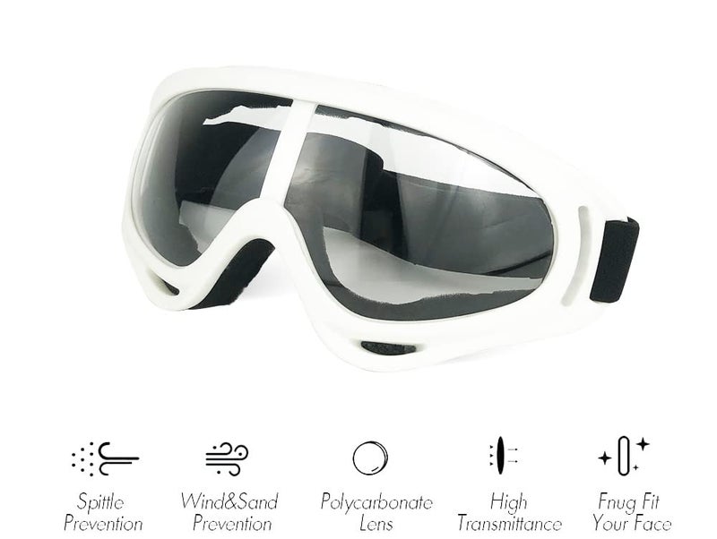 Generic Toyer 2 Pack Protective Goggles / Safety Glasses / Motorcycle Eyewear with Bandanas - Compatible with Nerf Game Battle for Kids (Black+White)  - Image 2