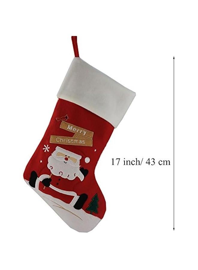 Classic  Stockings Set of 2 Santa, Snowman Xmas Character 17-Inch (Style 1) - Image 2