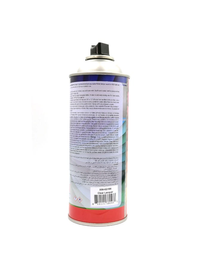 Xpro X-PRO 99 Clear Gloss Spray Paint 450ml | Multi-Surface Lacquer for Metal, Wood, Plastic & Furniture | Fast Dry Interior and Exterior Use - Image 2
