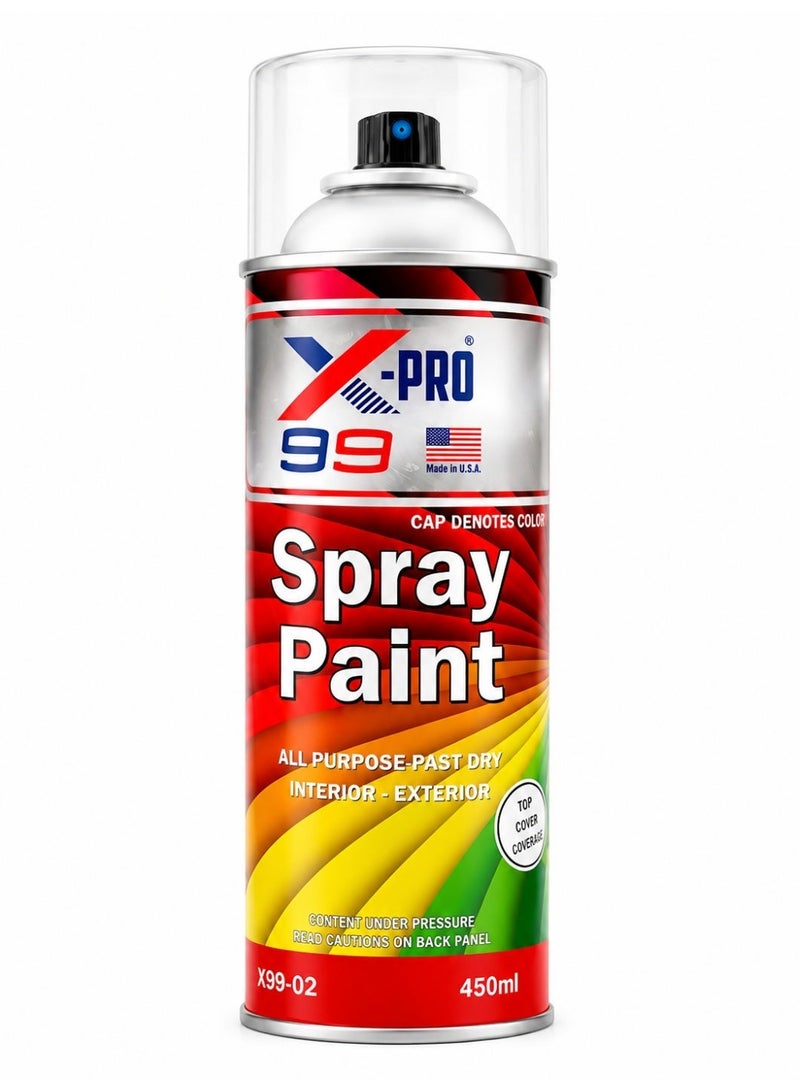 Xpro X-PRO 99 X99-02 Clear Lacquer Spray Paint 450ml, Fast Dry All Purpose Clear Gloss Protective Coating for Wood, Metal, Furniture, Automotive Parts, Interior Exterior DIY Craft & Decorative Surface Finishing - Image 1