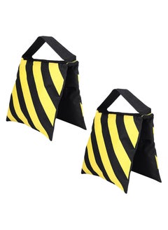 Coopic Extra Large Size Set Of Two Black/Yellow Heavy Duty Sand Bag Photography Studio Video Stage Film Sandbag Saddlebag For Light Stands Boom Arms Tripods  - Image 1