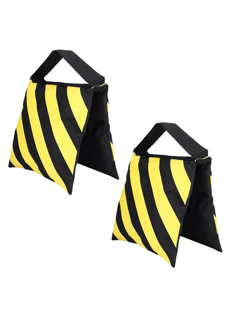 Coopic Extra Large Size Set Of Two Black/Yellow Heavy Duty Sand Bag Photography Studio Video Stage Film Sandbag Saddlebag For Light Stands Boom Arms Tripods  - Image 1