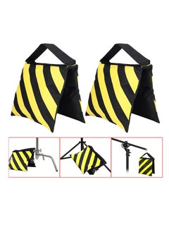 Coopic Extra Large Size Set Of Two Black/Yellow Heavy Duty Sand Bag Photography Studio Video Stage Film Sandbag Saddlebag For Light Stands Boom Arms Tripods  - Image 3