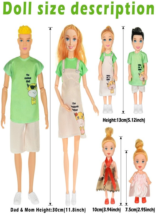 ebuddy Family Dolls Playset with Slide Swing and Baby Stroller - 7 People, Pets & Accessories for 3-12 Years Old Toddler Gift - Image 3