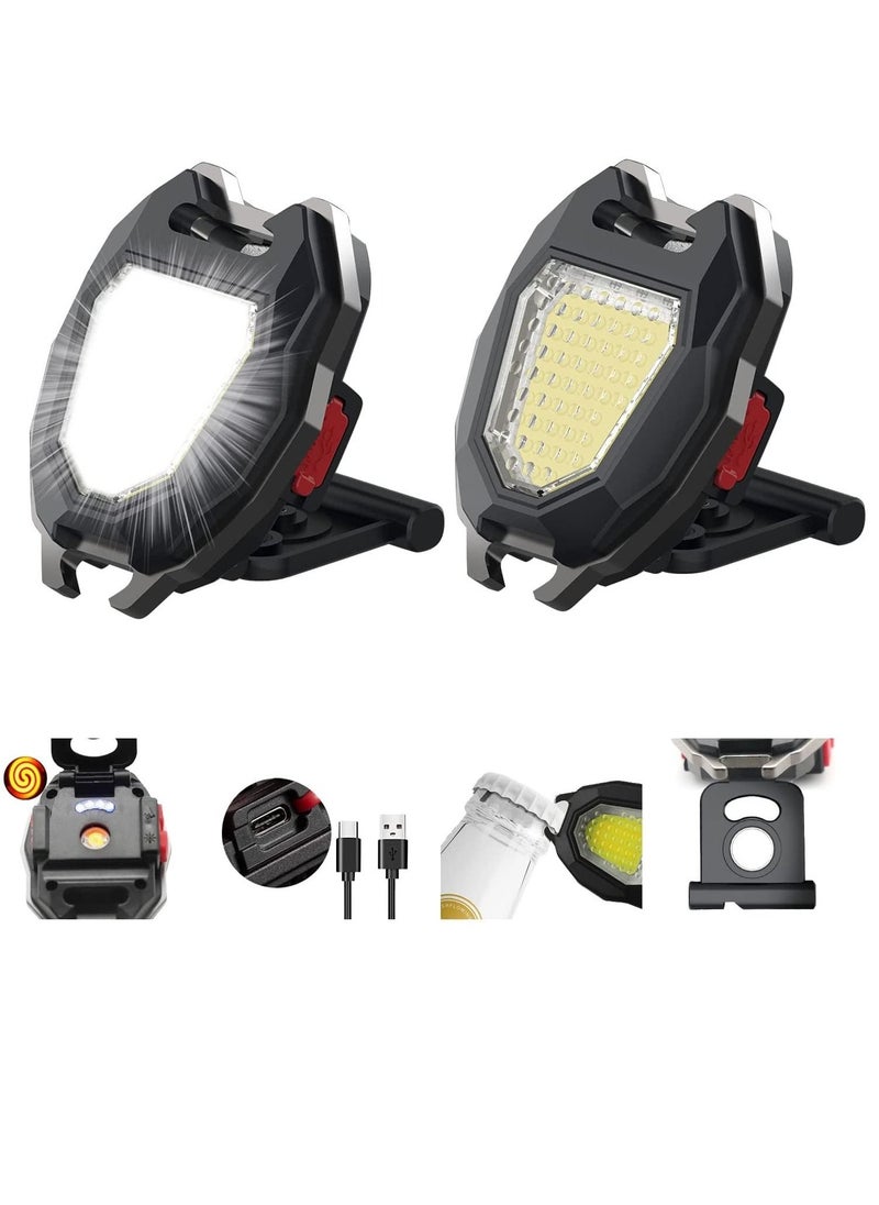 ZOOMEE Small Flashlight with Heater, 1000 Lumens Bright 7 Light Modes Light ,with Magnet Base and Folding Bracket Bottle Opener, for Camping Fishing Repair Walking and Emergency Lighting  - Image 1
