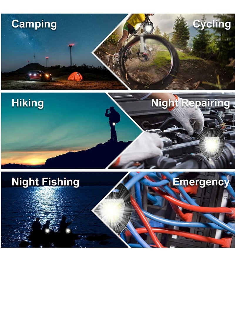 Small Flashlight with Heater, 1000 Lumens Bright 7 Light Modes Light ,with Magnet Base and Folding Bracket Bottle Opener, for Camping Fishing Repair Walking and Emergency Lighting