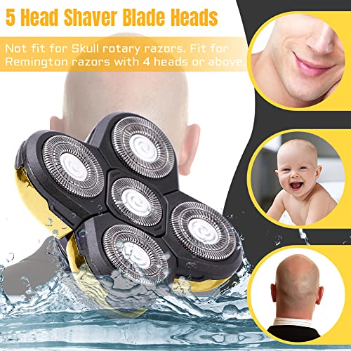 Woopower Shaver Blade Heads, 5 Heads Beard Cutter Replacement Blade Easy Install Electric Razor Shaver Head for Head and Face (Gold) - Image 5
