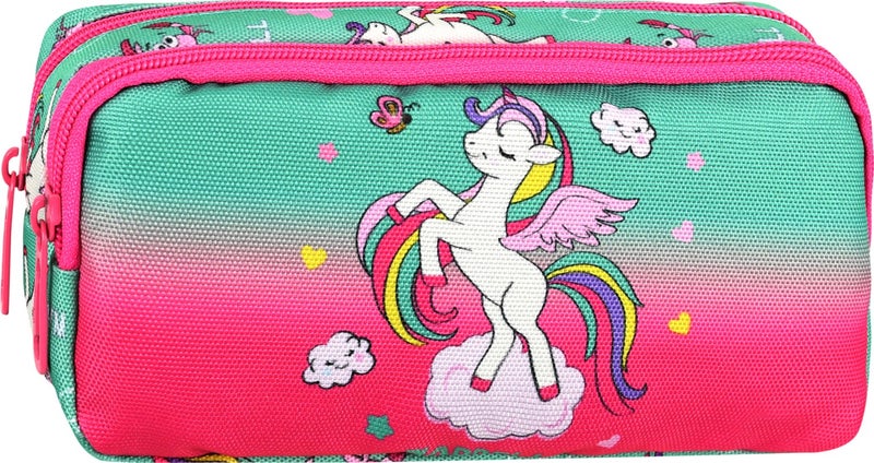 Niss Store Waddell Licensed Fuchsia Unicorn Double Compartment Pencil Case - Image 1