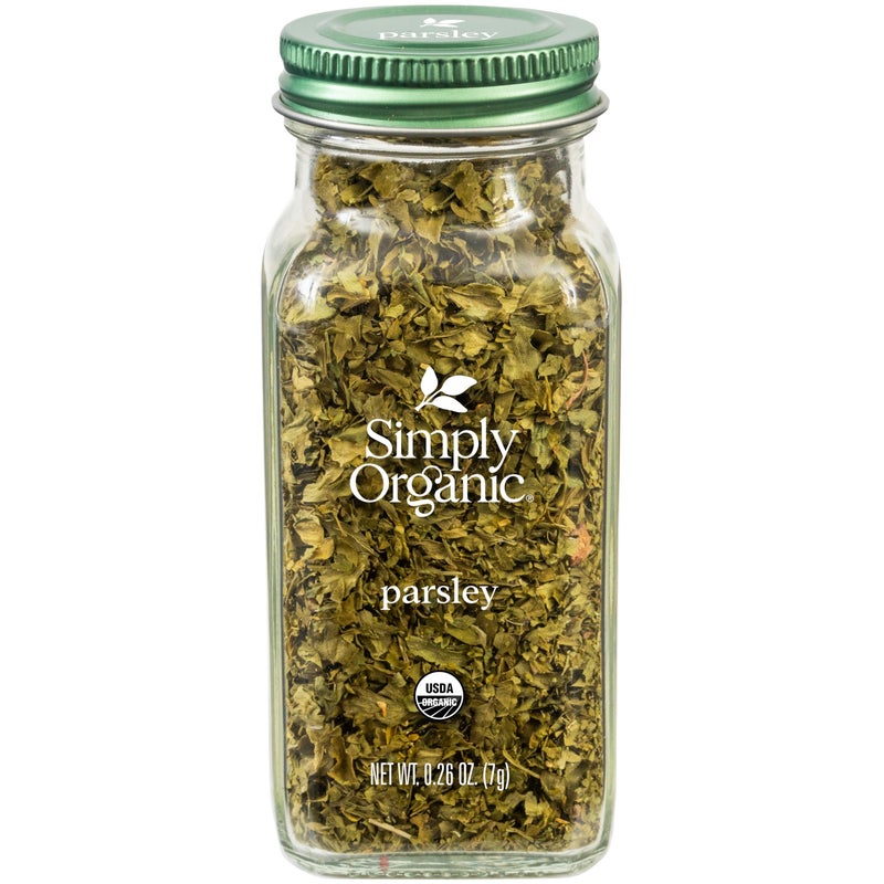 Simply Organic Parsley Flakes, 0.26-Ounce Jar, Fresh, Green-Leafy Taste, Vibrant Color Italian Parsley, Kosher, Organic - Image 1