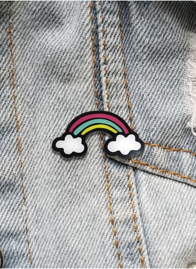 5esha - Unisex rainbow and cloud brooch - Image 1