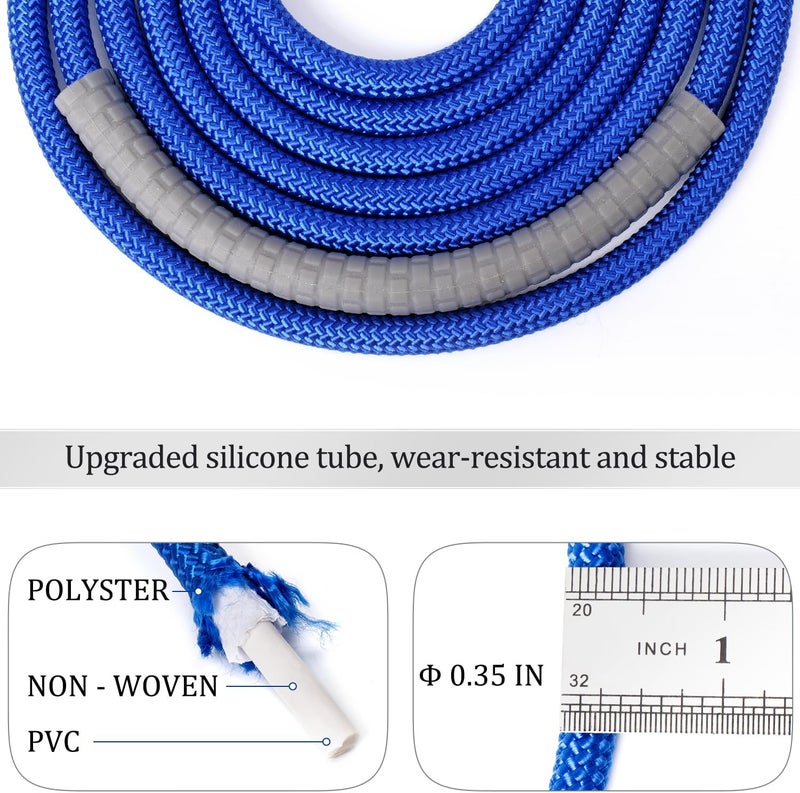 حبال قفز بوزن 1LB للنساء والرجال، حبال قفز سريعة خالية من التشابك مع كابل قطن وبلاستيك PVC قابل للتعديل بسمك 9 مم، مقHandles من الألمنيوم لممارسة MMA، الملاكمة، كروس فيت، وتمارين فقدان الوزن. - Image 5