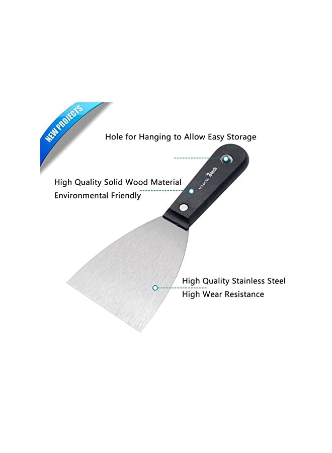 PROMASS Pack Wall Paint Scraper Filler & Putty Knife Wallpaper Scraper Set For Drywall Finishing, Plaster Scraper, Decal & Wallpaper Hand Tools - Image 3