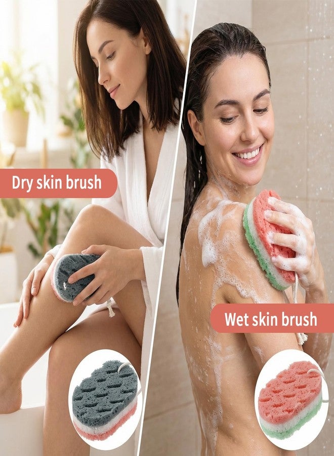 Matwsec 2PCS Shower Sponge for Body, Bath Sponges for Women, Body Sponges for Shower Reusable Sponge Loofah Fiber Exfoliating for Women Men 2 Colors - Image 4