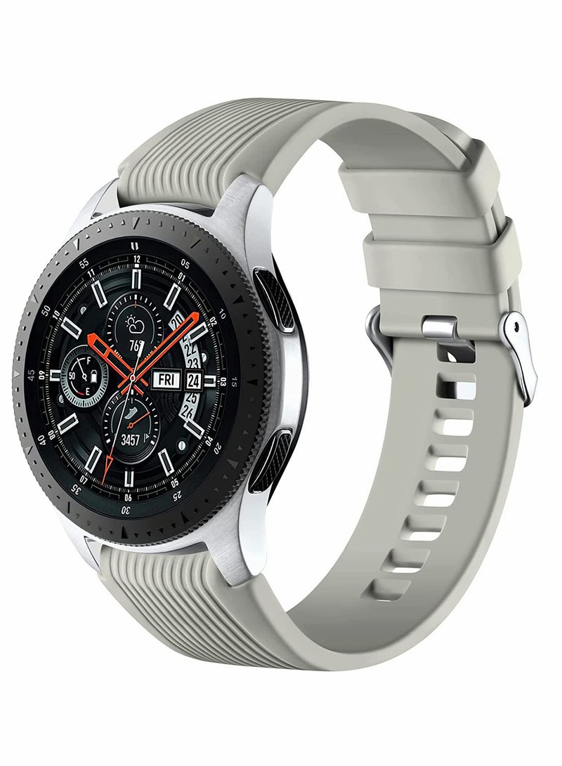 KASTWAVE 22mm Silicone Strap Compatible With Samsung Galaxy Watch 46mm /Galaxy Watch 3 45mm /Gear S3 Frontier/Classic, Soft Silicone Sport Wristband Replacement Straps For Men Women, Gray - Image 1
