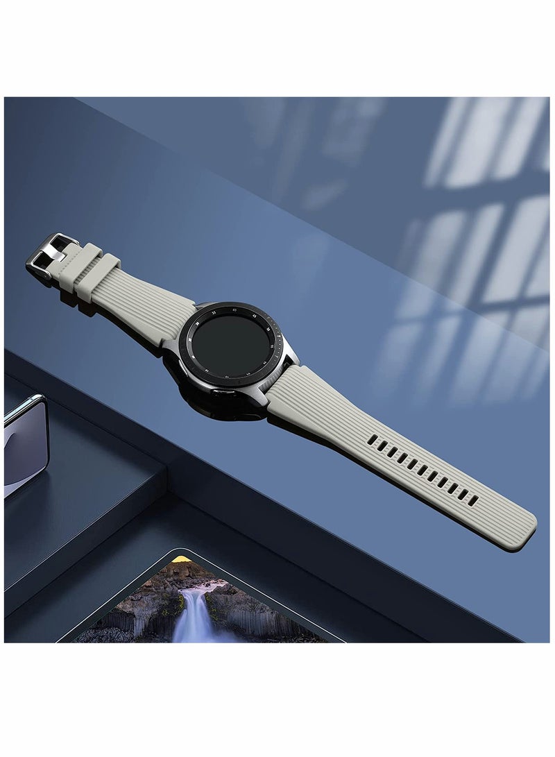 KASTWAVE 22mm Silicone Strap Compatible With Samsung Galaxy Watch 46mm /Galaxy Watch 3 45mm /Gear S3 Frontier/Classic, Soft Silicone Sport Wristband Replacement Straps For Men Women, Gray - Image 2