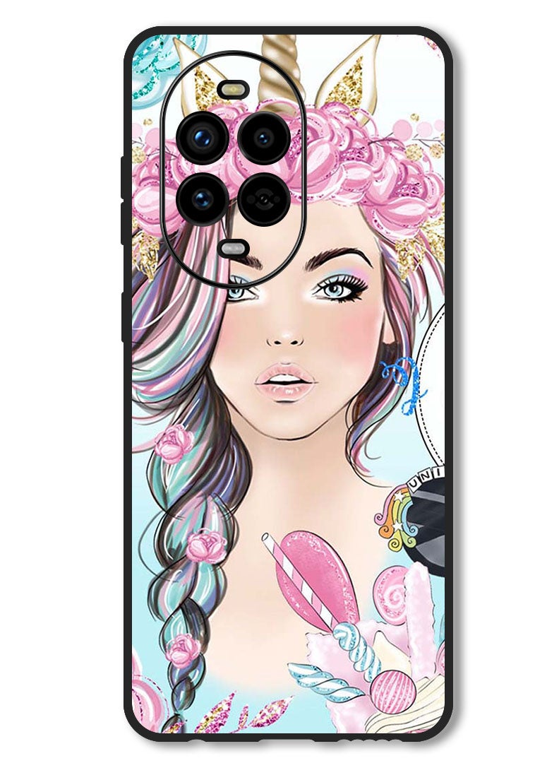 Theodor Case Compatible with Huawei Nova 13 Pro Protection Shockproof Bumper Cover Unicorn Girl - Image 1