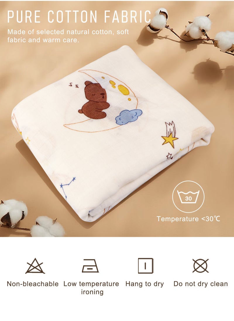 URbazaar 3 Pack Baby Blankets soft Bamboo Baby Muslin Swaddle Blankets Premium Knit Baby Burp Cloth Muslin Baby Muslin Blankets 110*120cm  - Image 3