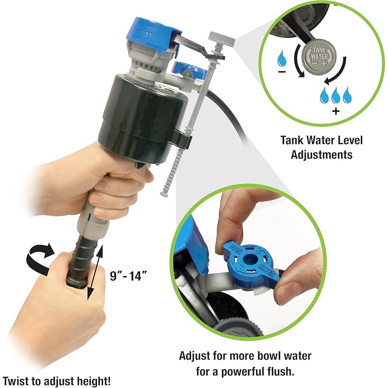 Fluidmaster K-400H-039-T14 PerforMAX Fill Valve and 2-Inch Flapper Toilet Repair Kit, Multicolor - Image 2