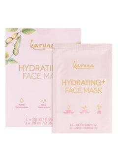 Karuna Karuna Skin - Hydrating+ Facial Mask for Well-Moisturized & Hydrated Skin, Glow-Enhancing Facial Skin Care Products, Hydrating Face Masks with Natto, Niacinamide & Sodium Lactate, 1 Pack 