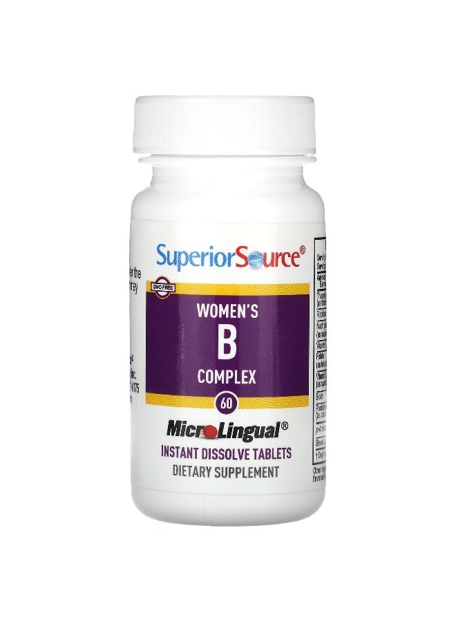 Superior Source, Women's B Complex, 60 MicroLingual Instant Dissolve Tablets (Packaging may vary) - Image 3