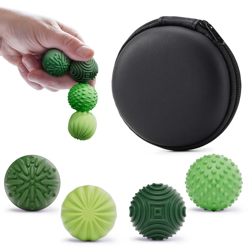 luckdoor Silicone Magnetic Balls Fidget Toys for Adults & Teens,4PCS Stress Relief Sensory Toys for Autism ADHD Anxiety,Fun Textures Gadgets,Office Desk Toy,Stocking Stuffers for Women Men Teen Gift - Image 1