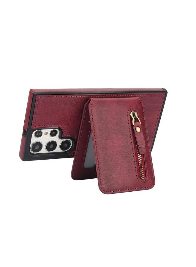 اس-توب جراب لهاتف Samsung Galaxy S22 Ultra 5G بسحاب ومحفظة MagSafe مقسمة من الجلد الخلفي - Image 3