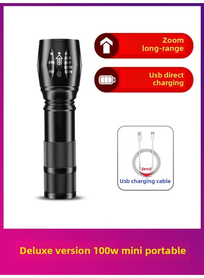 Mini Flashlight Rechargeable Strong Light Long-range Super Bright Multi-functional Household Student Special Forces Outdoor Portable Waterproof 