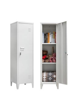 Protector PROTECTOR High Standing Indoor Lockable Cabinet, Metal Locker Organizer, 3-in-1 Shelves Removable for Home and Office, Gray  - Image 1