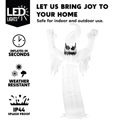 Joiedomi 12 FT Tall Halloween Inflatables Ghost Outdoor Decorations, Inflatable Yard Decorations, Blow Up Ghost Halloween Decor with Build-in LEDs for Scary Decor - Image 3