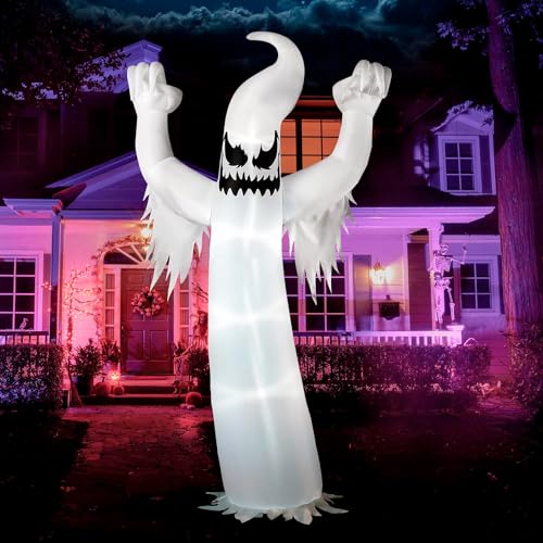 Joiedomi 12 FT Tall Halloween Inflatables Ghost Outdoor Decorations, Inflatable Yard Decorations, Blow Up Ghost Halloween Decor with Build-in LEDs for Scary Decor - Image 1