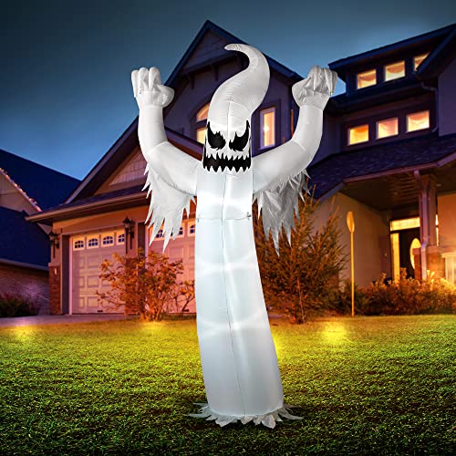 Joiedomi 12 FT Tall Halloween Inflatables Ghost Outdoor Decorations, Inflatable Yard Decorations, Blow Up Ghost Halloween Decor with Build-in LEDs for Scary Decor - Image 4