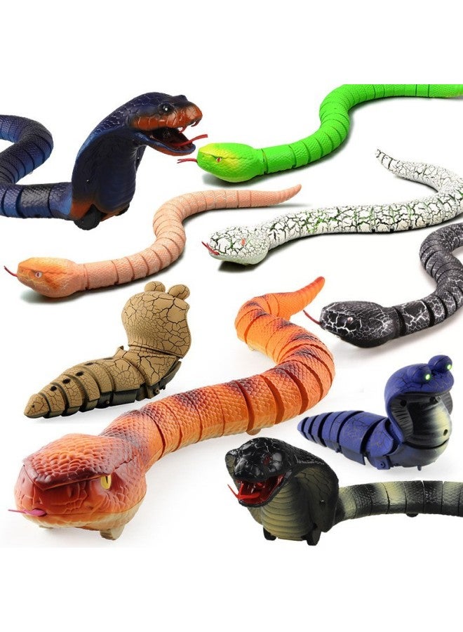 Remote Controlled Toy Reptiles 45 Styles Simulation Prank Animals Interactive Handheld Controller Plastic Material For All Ages-Color:7707 Infrared Remote Control Snake Orange 695 Grams Volume Weigh - Image 3