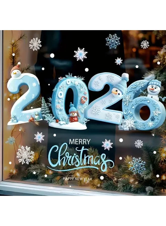 2026 Christmas Snowflake Window Stickers Reusable Electrostatic Winter Decals - Image 2