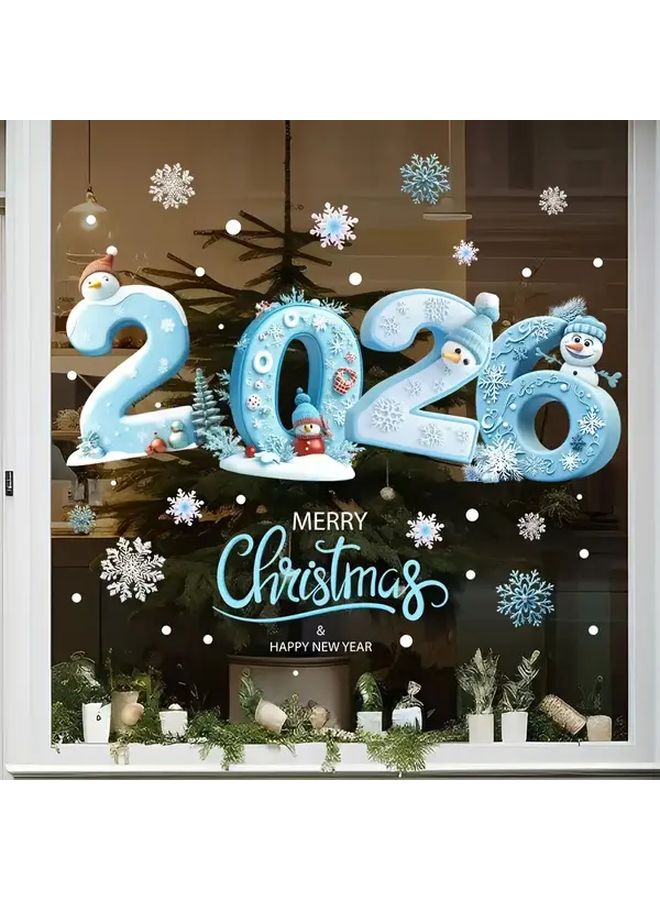 2026 Christmas Snowflake Window Stickers Reusable Electrostatic Winter Decals - Image 5