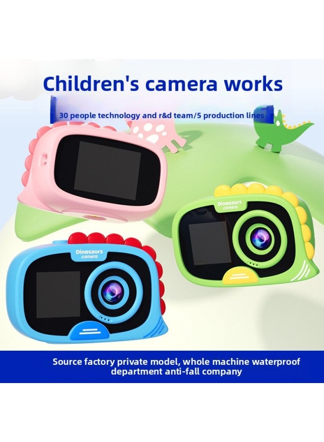 Cross Border Kids Camera HD Double Camera Action Camera Student Gift Waterproof Kids Camera Factory-Color:Cartoon Dinosaur Hd Camera  - Image 2