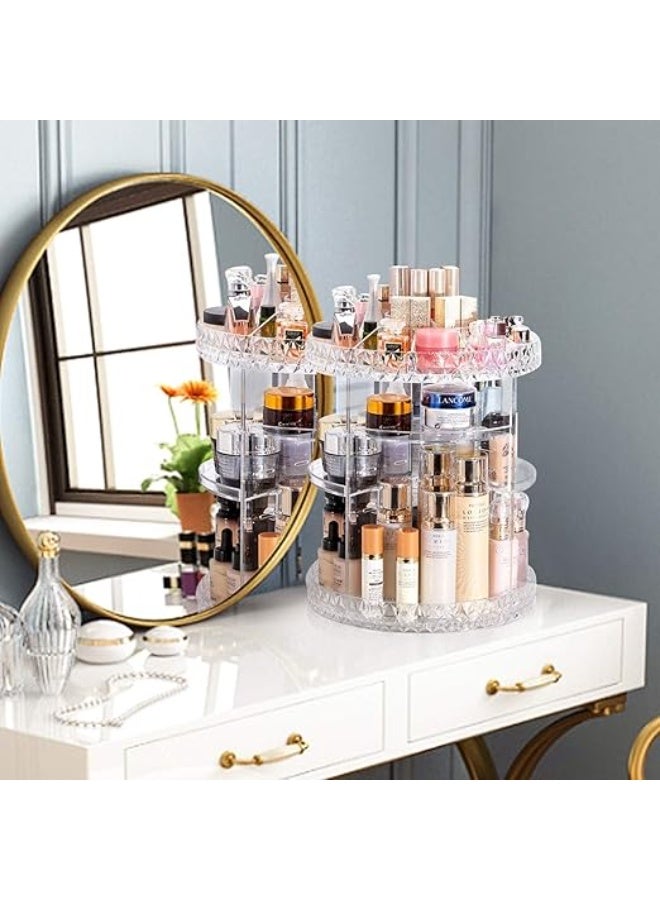 Makeup Organizer 360-Degree Rotating Adjustable Multi-Function Acrylic Cosmetic Storage - Image 2
