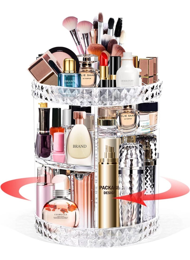 Makeup Organizer 360-Degree Rotating Adjustable Multi-Function Acrylic Cosmetic Storage - Image 1